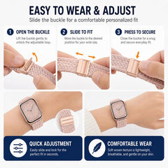 Paquete de 5 correas de reloj tejidas con he...