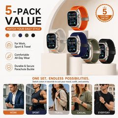 Paquete de 5 correas de reloj de nailon elás...