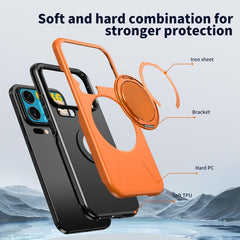 Funda híbrida de TPU y PC con soporte girato...