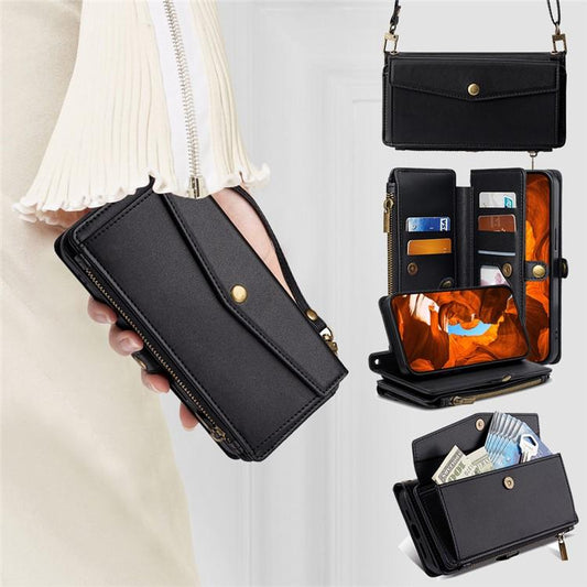 Cartera con cremallera, hebilla lateral, cor...