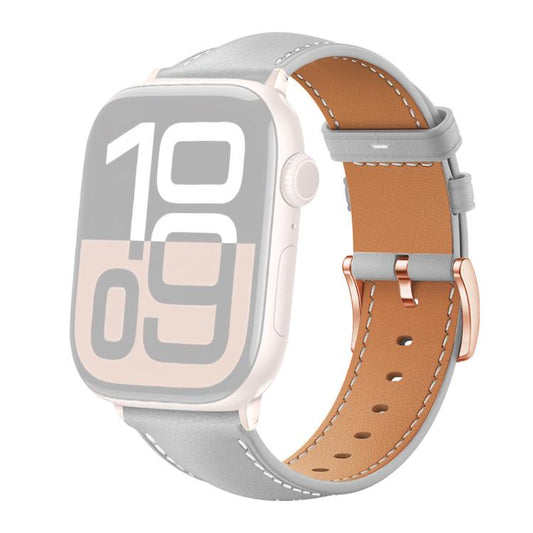 Correa de reloj de cuero vegano de grano fin...