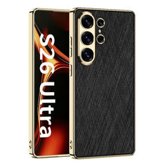 Funda para teléfono de cuero brocado platead...