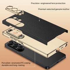 Funda para teléfono curvada de cuero con rev...