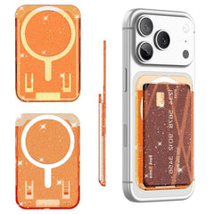 Bolsa con adhesivo magnético para la parte trasera del teléfono y ranuras para tarjetas.