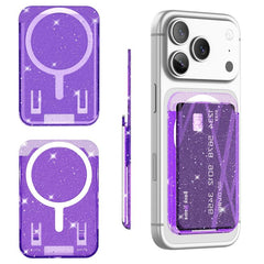 Bolsa con adhesivo magnético para la parte trasera del teléfono y ranuras para tarjetas.