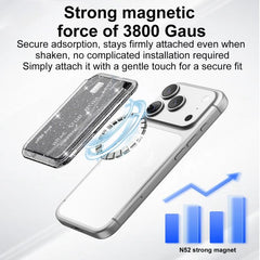 Bolsa con adhesivo magnético para la parte trasera del teléfono y ranuras para tarjetas.