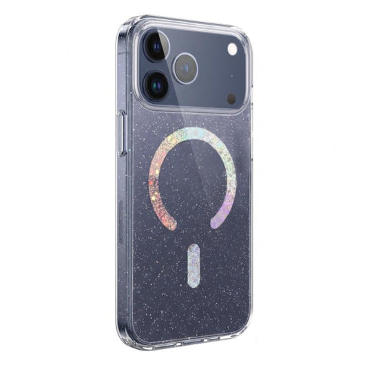 Funda magnética de TPU con purpurina para te...