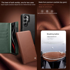 Funda para teléfono de cuero genuino QIALINO...