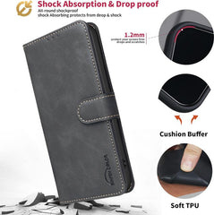 Funda para teléfono de cuero vegano con text...