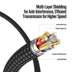 Cable de datos trenzado transparente con deg...