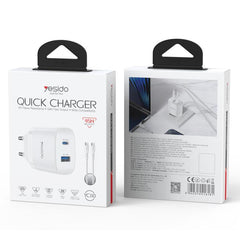 Cargador rápido Yesido PD45W con interfaz du...