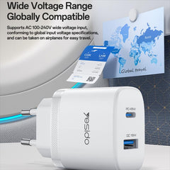 Cargador rápido Yesido PD45W con interfaz du...
