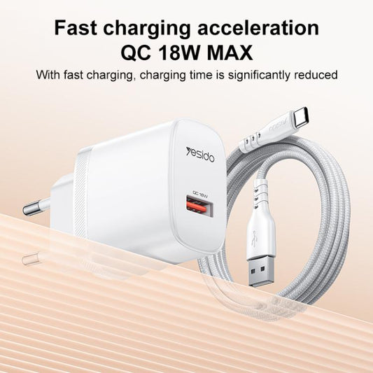 Cargador Yesido de 18 W con interfaz USB úni...