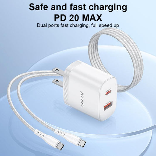 Conjunto de cargador Yesido YC19U PD20W USB-...