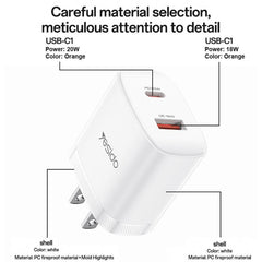 Conjunto de cargador Yesido YC19U PD20W USB-...
