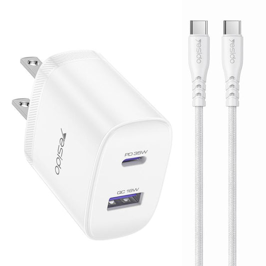 Yesido PD35W, kit de cargador rápido USB tip...