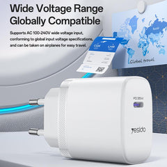 Cargador rápido Yesido YC107 PD35W USB-C / T...