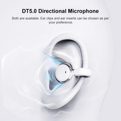 Auriculares inalámbricos Bluetooth duales, con clip y de uso intrauditivo.