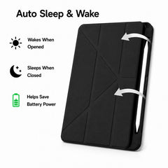 Funda de cuero plegable en Y con textura de ...