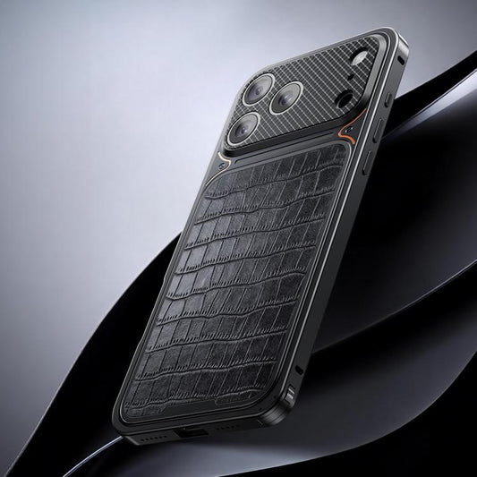 Funda magnética de metal con textura de cuer...