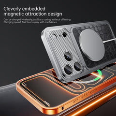 Funda magnética de metal con textura de cuer...