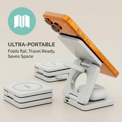Cargador inalámbrico magnético plegable 3 en 1 de carga rápida