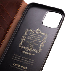 QIALINO Estuche de cuero con tapa horizontal...