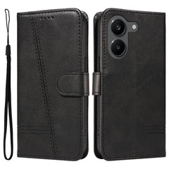 Funda de cuero para teléfono con costura tip...