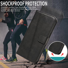 Funda de cuero para teléfono con costura tip...