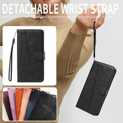 Funda de cuero para teléfono con costura tip...