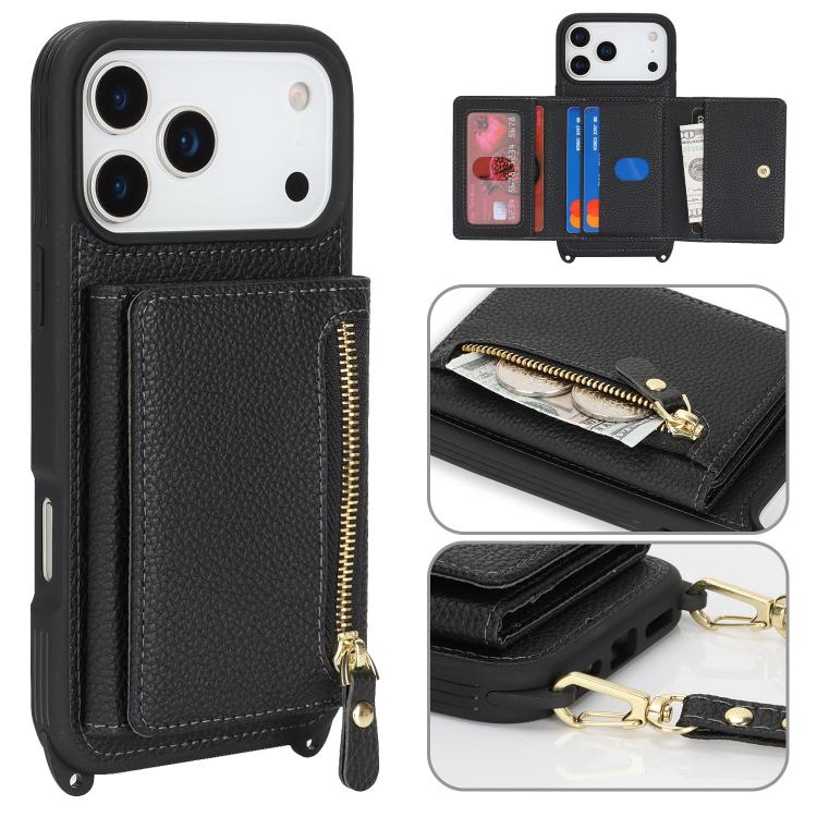 Cartera bandolera con cremallera, soporte pa...