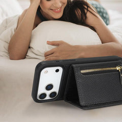 Cartera bandolera con cremallera, soporte pa...