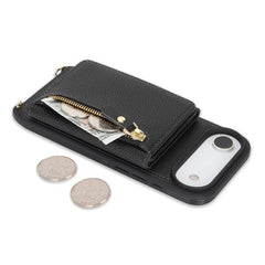 Cartera bandolera con cremallera, soporte pa...
