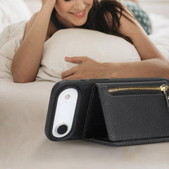 Cartera bandolera con cremallera, soporte pa...
