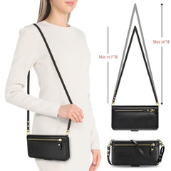Cartera bandolera con cremallera frontal y m...