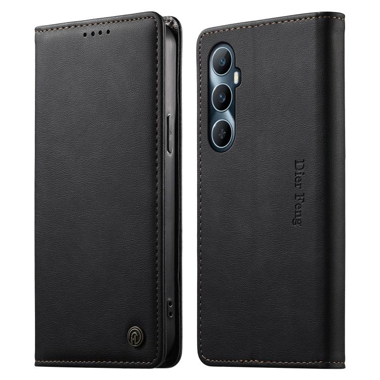 Dierfeng Metal Snap Magnetic RFID Vegan Leat...