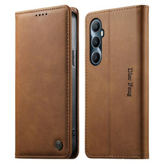 Dierfeng Metal Snap Magnetic RFID Vegan Leat...