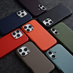 Funda magnética de piel auténtica con textur...