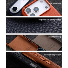 Funda magnética de piel auténtica con textur...