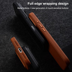 Funda magnética de piel auténtica con textur...