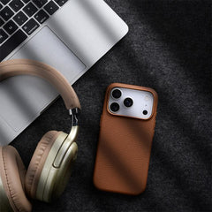 Funda magnética de piel auténtica con textur...