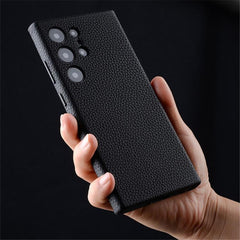 Funda para teléfono de piel auténtica con te...