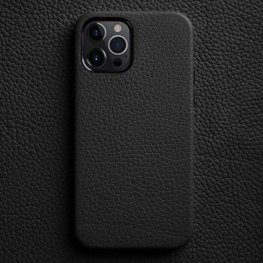 Funda para teléfono de piel auténtica con te...