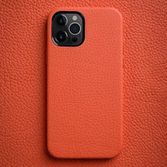 Funda para teléfono de piel auténtica con te...