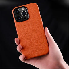 Funda para teléfono de piel auténtica con te...