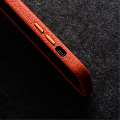 Funda para teléfono de piel auténtica con te...
