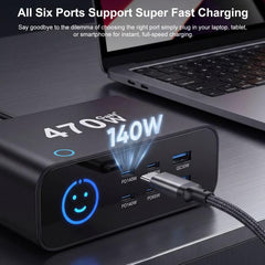 Cargador multifunción GaN de 470 W YMX-615-L...