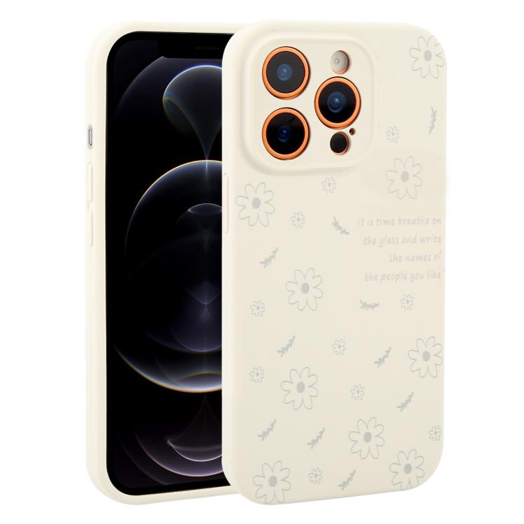 Funda de silicona líquida con estampado flor...