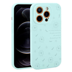 Funda de silicona líquida con estampado flor...
