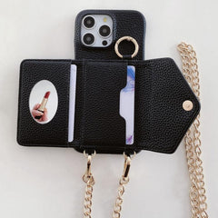 Cartera bandolera con espejo y funda trasera...